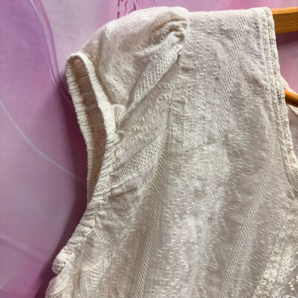 Canyon River Blues XL Cream Embroidered Lace Blouse Boho Colonial Romantic Artsy - Picture 6 of 10